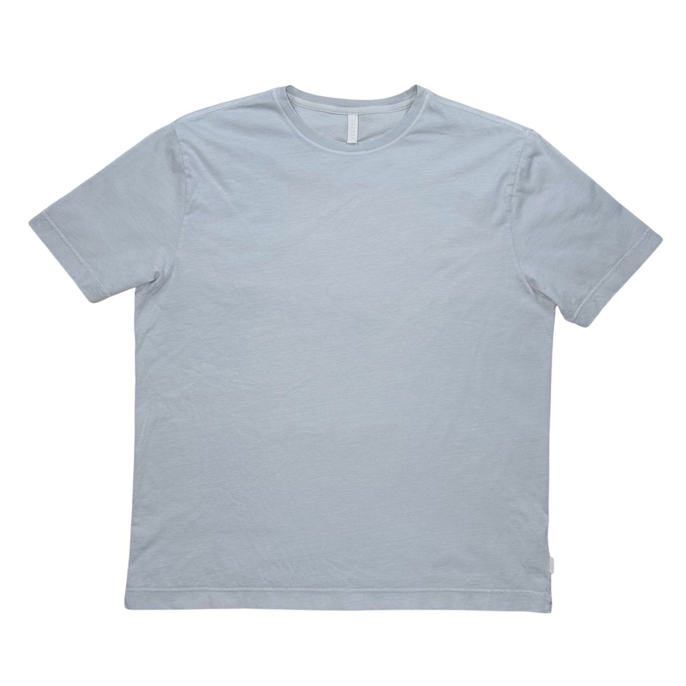 04651/ A strip in a Bag Oyster Cotton Light Blue Crew Neck‎ T Shirt Short Sleeve